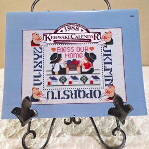 1988 Keepsake Calendar Cross Stitch Pattern Country Farmhouse Collection